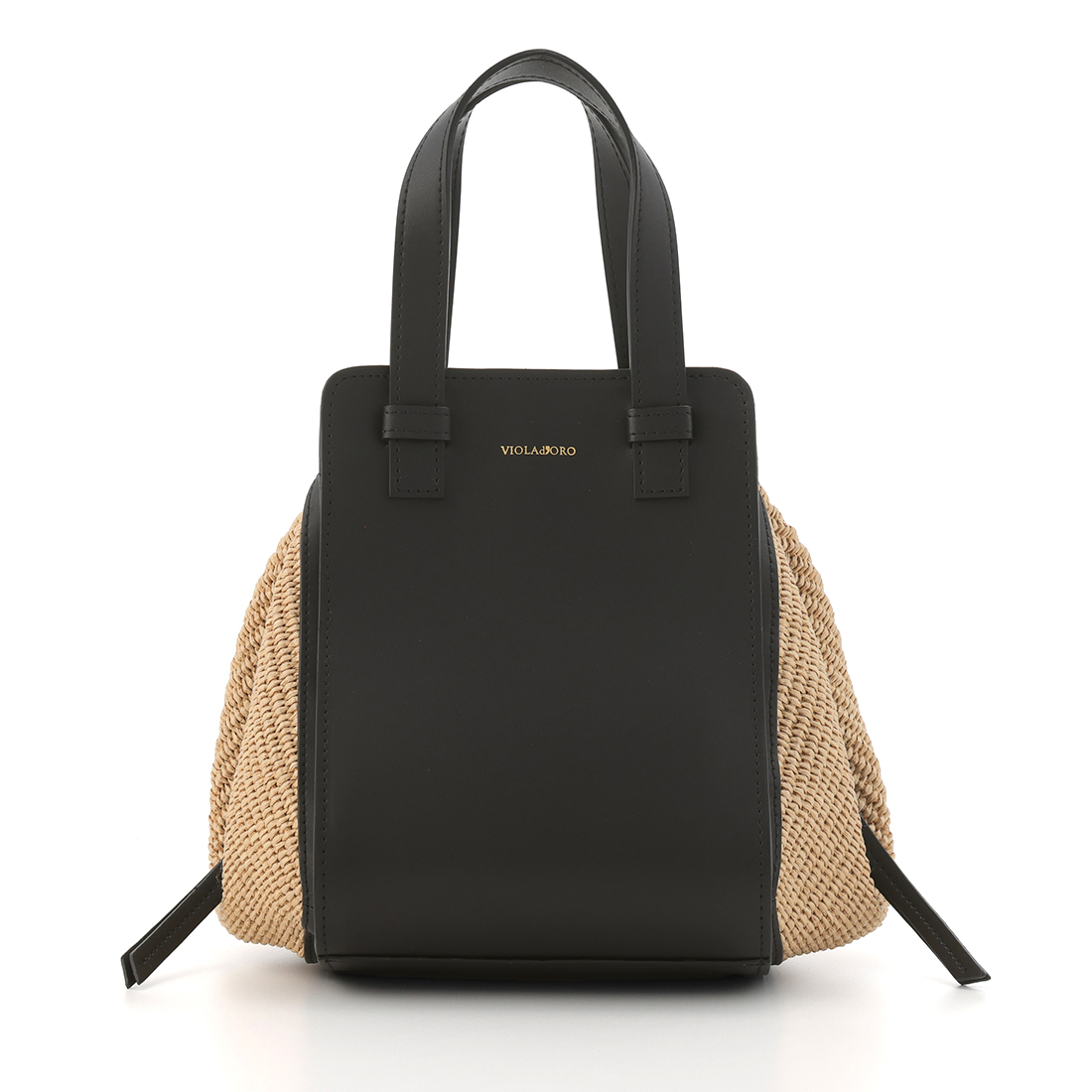 VIOLAD’ORO ＜ヴィオラドーロ＞ 異素材コンビネーションハンドバッグ