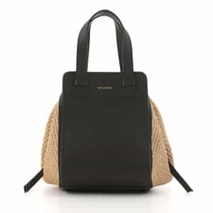 VIOLAD’ORO ＜ヴィオラドーロ＞ 異素材コンビネーションハンドバッグ