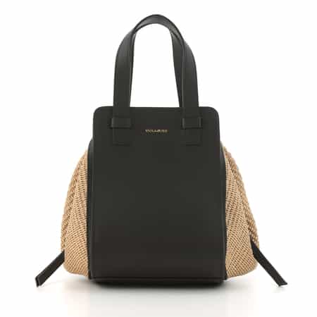 VIOLAD’ORO ＜ヴィオラドーロ＞ 異素材コンビネーションハンドバッグ