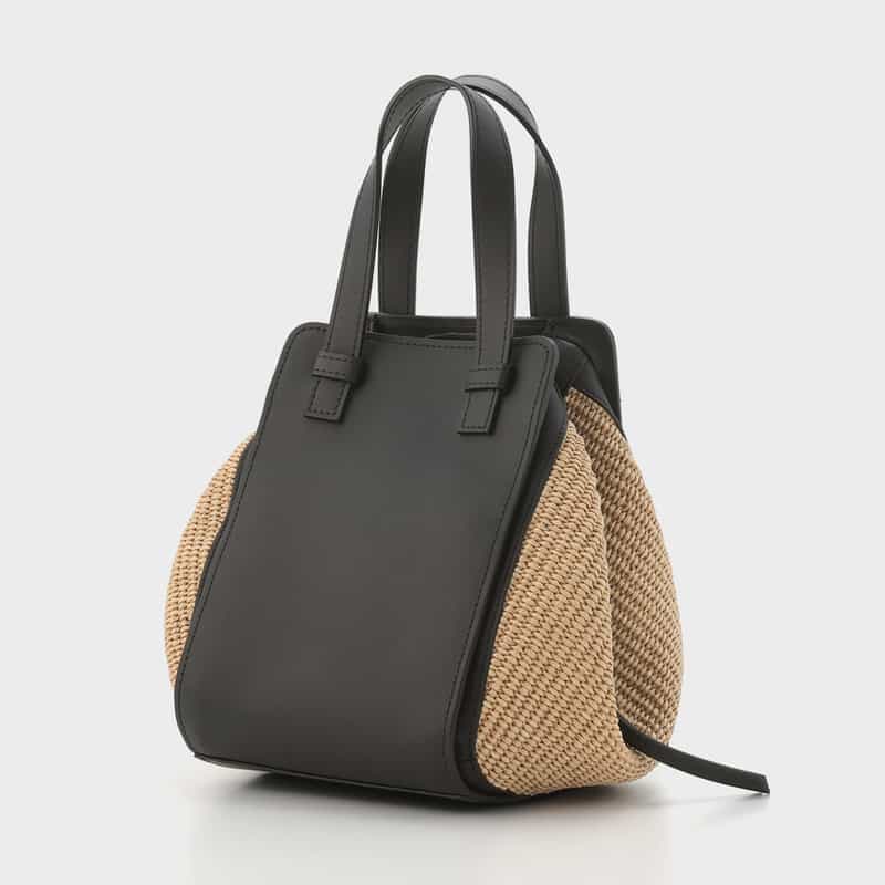 VIOLAD’ORO VIOLAD’ORO ＜ヴィオラドーロ＞ 異素材コンビネーションハンドバッグ BEIGE