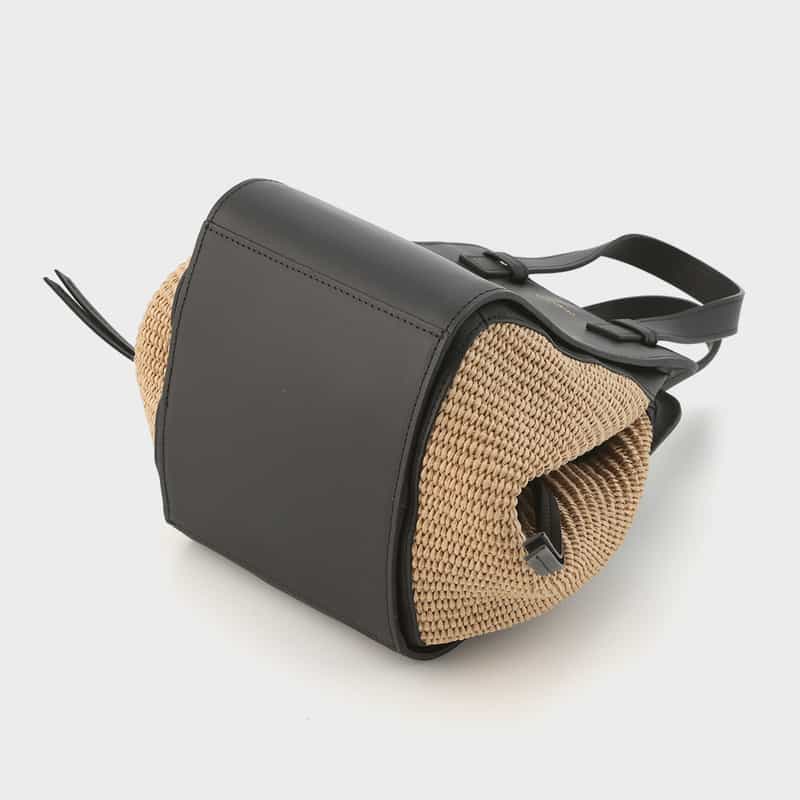 VIOLAD’ORO VIOLAD’ORO ＜ヴィオラドーロ＞ 異素材コンビネーションハンドバッグ BEIGE