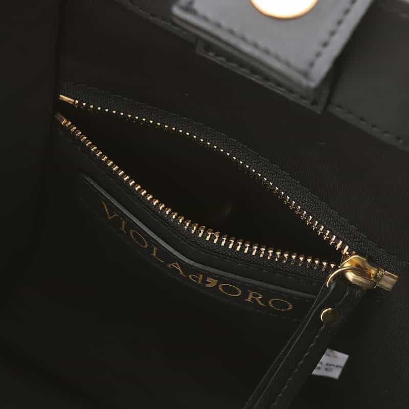 VIOLAD’ORO VIOLAD’ORO ＜ヴィオラドーロ＞ 異素材コンビネーションハンドバッグ BEIGE