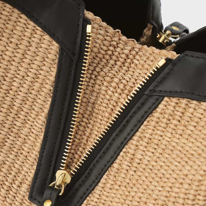 VIOLAD’ORO VIOLAD’ORO ＜ヴィオラドーロ＞ 異素材コンビネーションハンドバッグ BEIGE