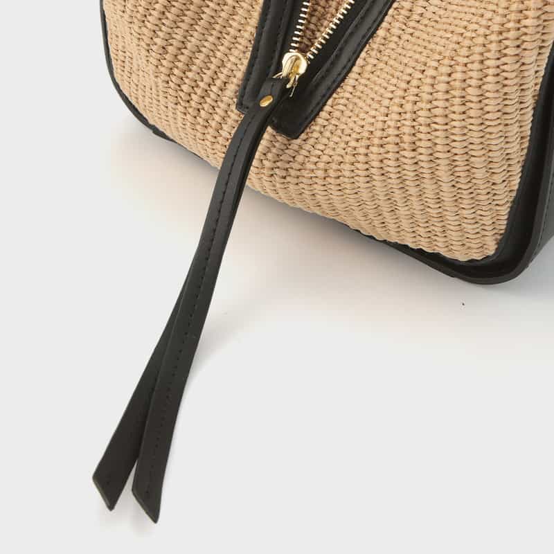 VIOLAD’ORO VIOLAD’ORO ＜ヴィオラドーロ＞ 異素材コンビネーションハンドバッグ BEIGE