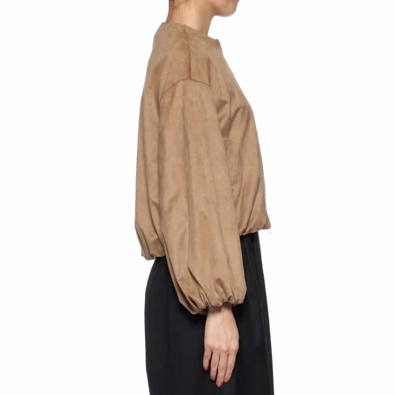 BARNEYS NEW YORK フェイクスエード素材 ジップアップブルゾン CAMEL