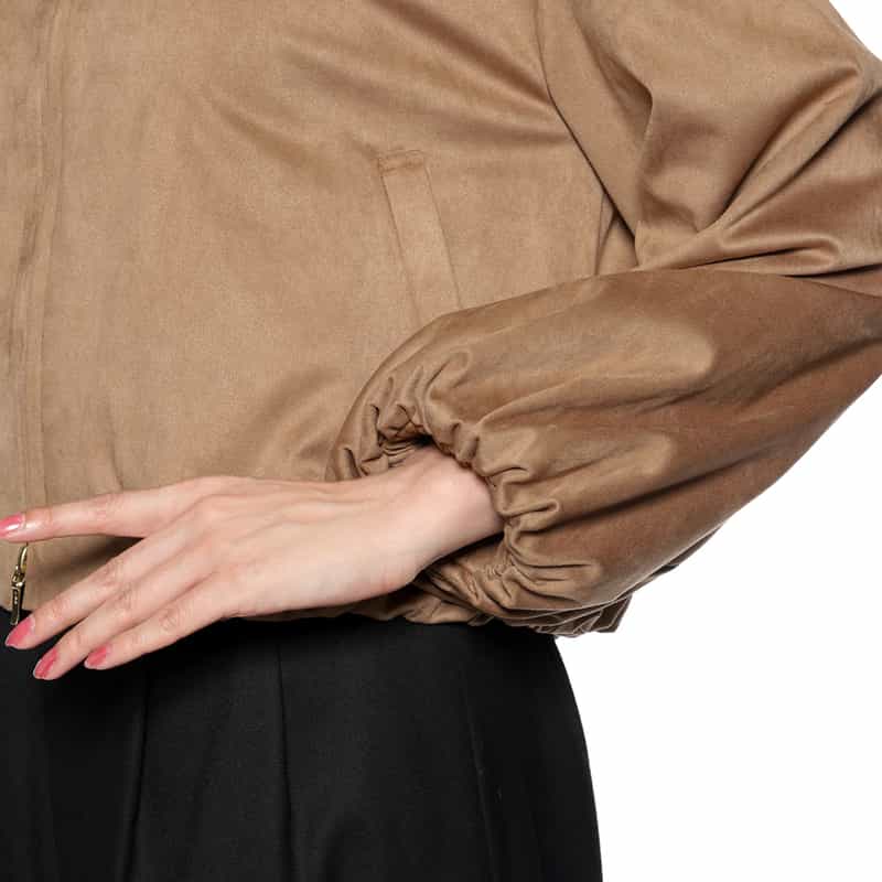 BARNEYS NEW YORK フェイクスエード素材 ジップアップブルゾン CAMEL