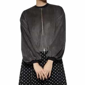 フェイクスエード素材 ジップアップブルゾン