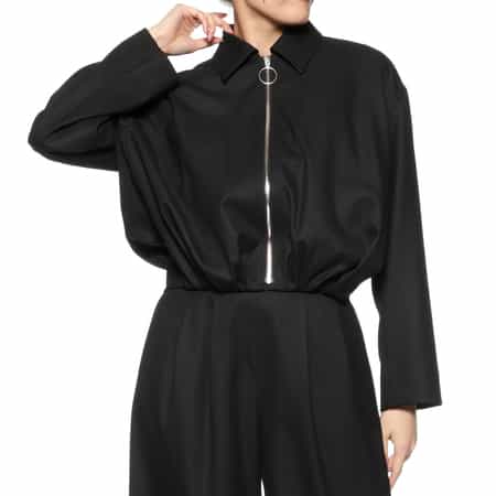 セットアップ ツイル素材 タックブルゾン