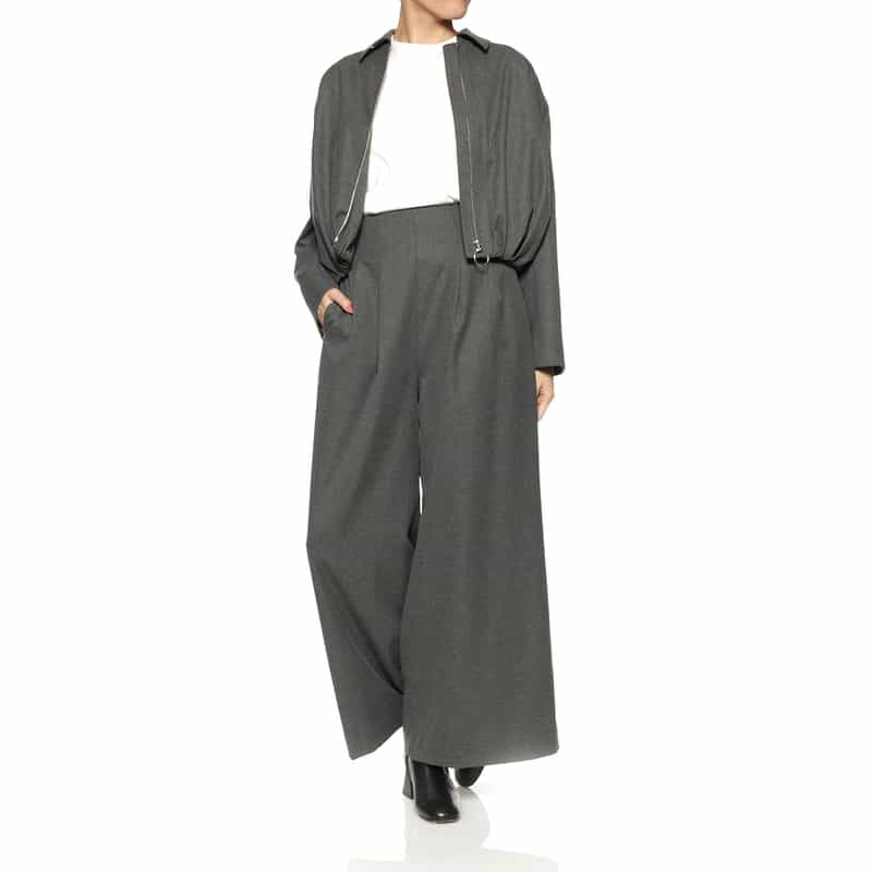 BARNEYS NEW YORK セットアップ ツイル素材 タックブルゾン GRAY