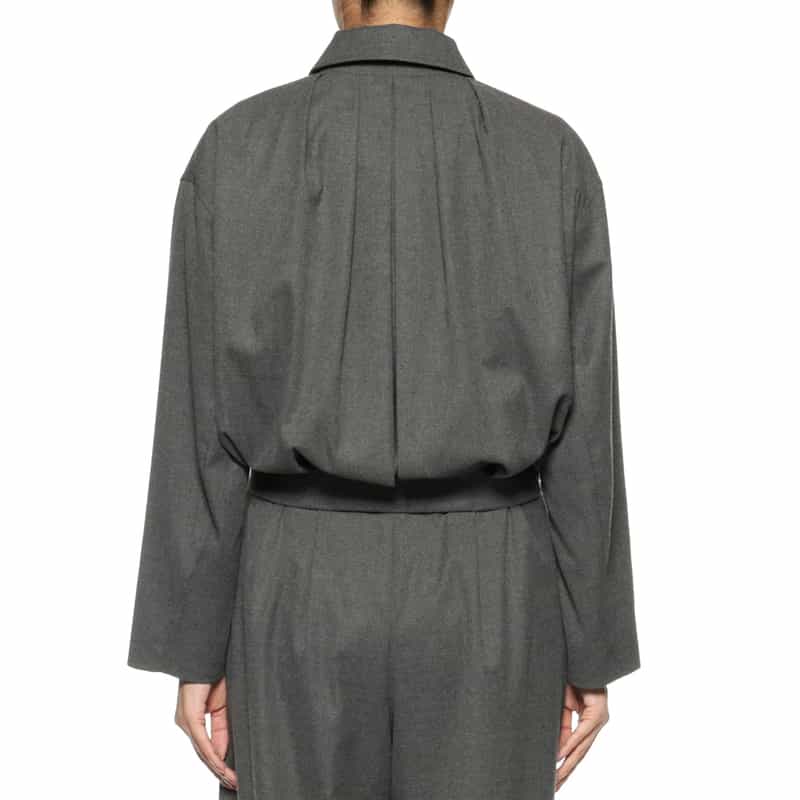 BARNEYS NEW YORK セットアップ ツイル素材 タックブルゾン GRAY