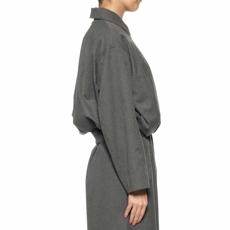 BARNEYS NEW YORK セットアップ ツイル素材 タックブルゾン GRAY