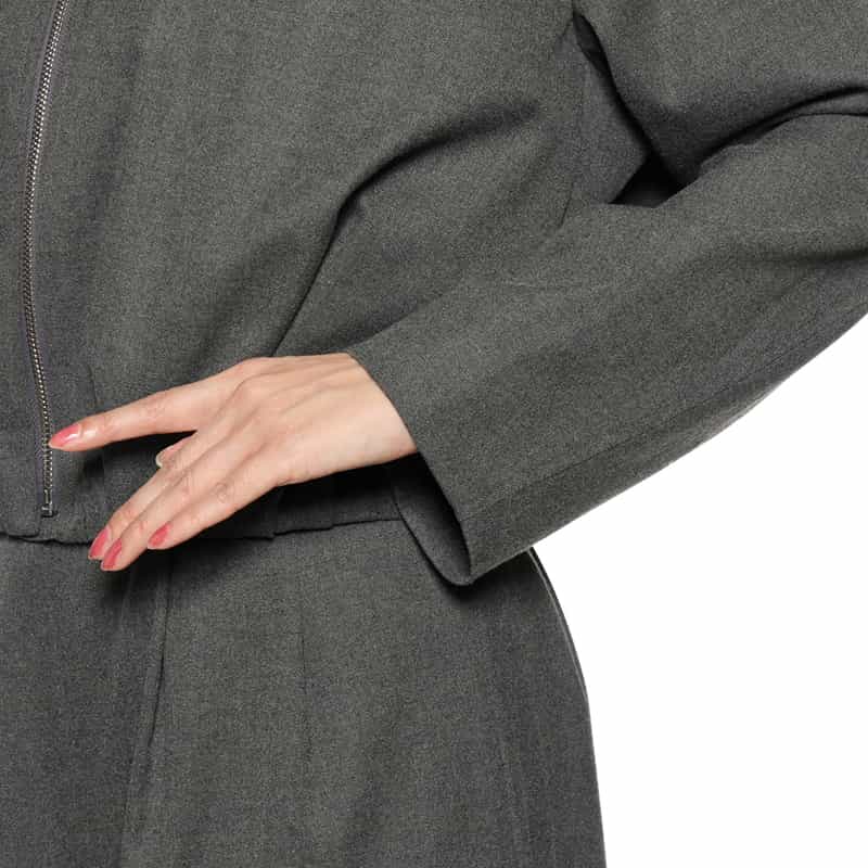 BARNEYS NEW YORK セットアップ ツイル素材 タックブルゾン GRAY