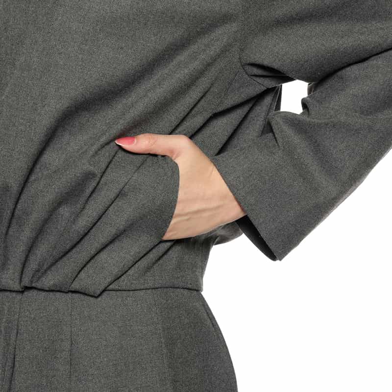 BARNEYS NEW YORK セットアップ ツイル素材 タックブルゾン GRAY