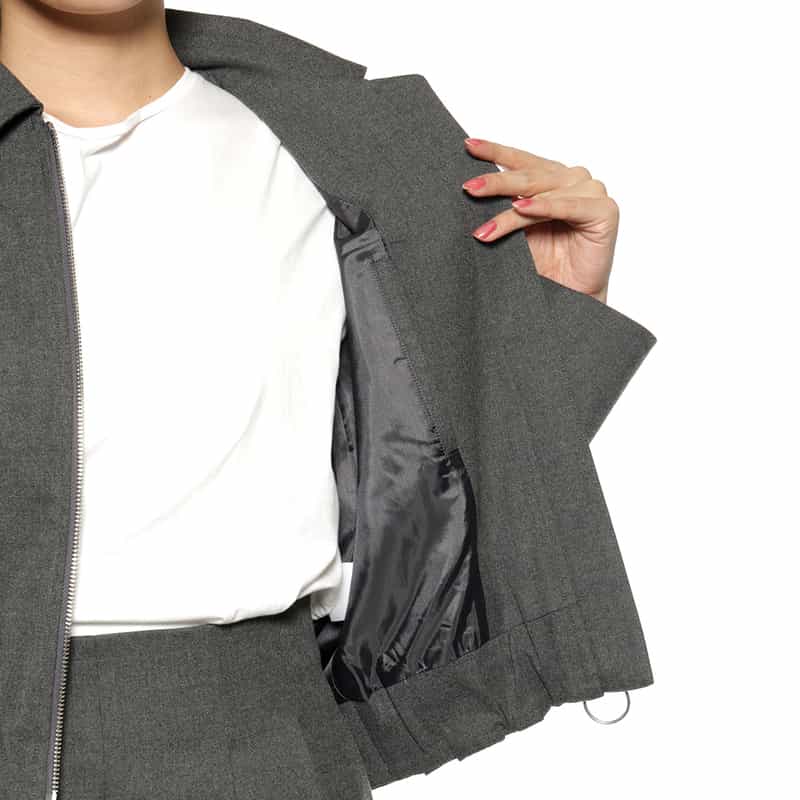 BARNEYS NEW YORK セットアップ ツイル素材 タックブルゾン GRAY