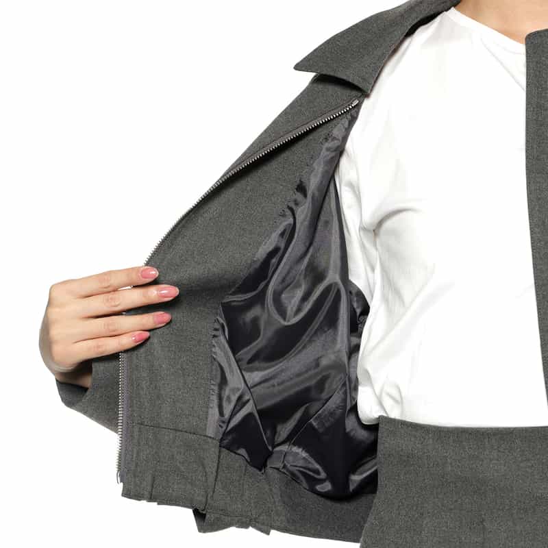 BARNEYS NEW YORK セットアップ ツイル素材 タックブルゾン GRAY