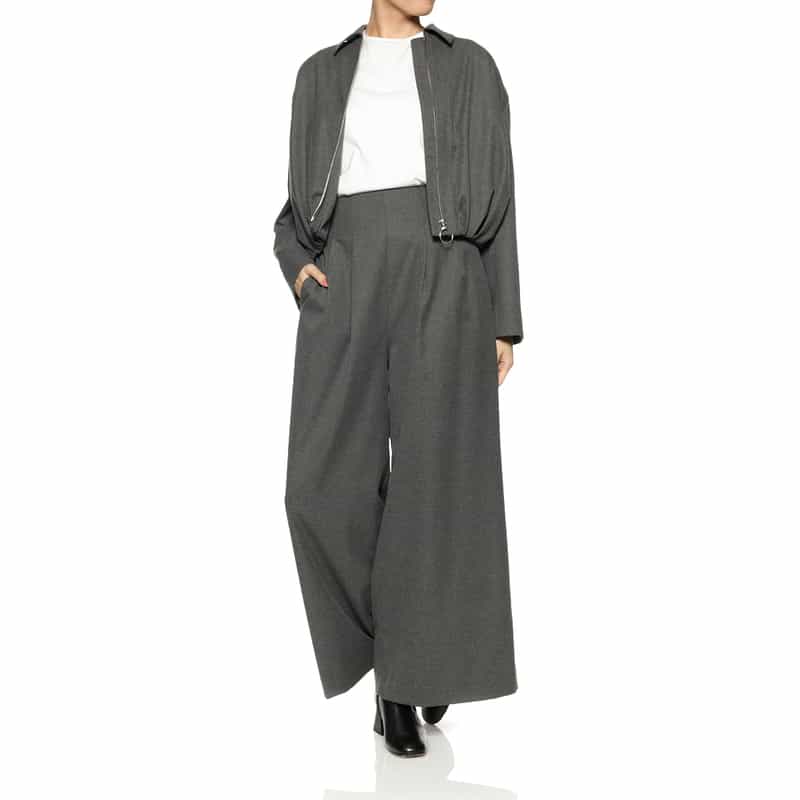 BARNEYS NEW YORK セットアップ ツイル素材  タックパンツ GRAY