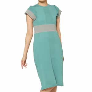 ウォッシャブル バイカラー ニットドレス