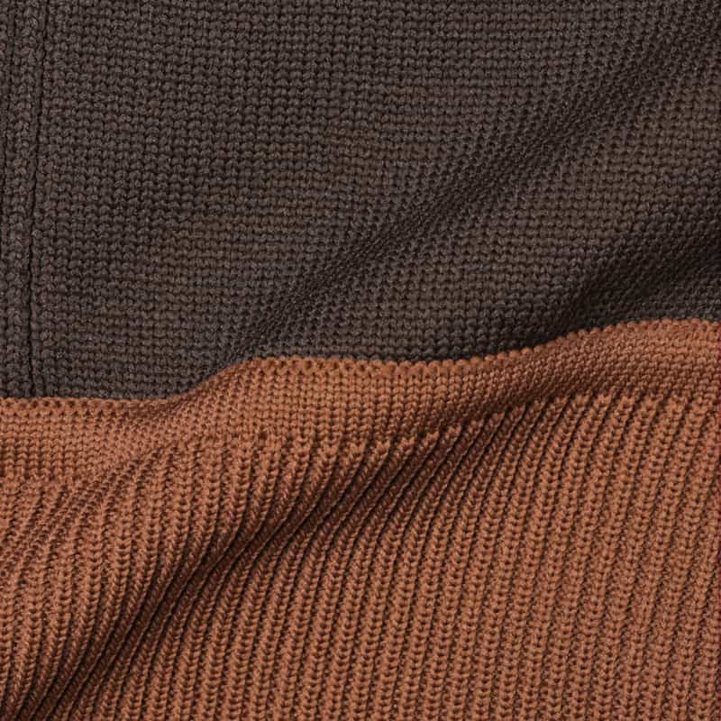 BARNEYS NEW YORK ウォッシャブル バイカラー ニットドレス BROWN