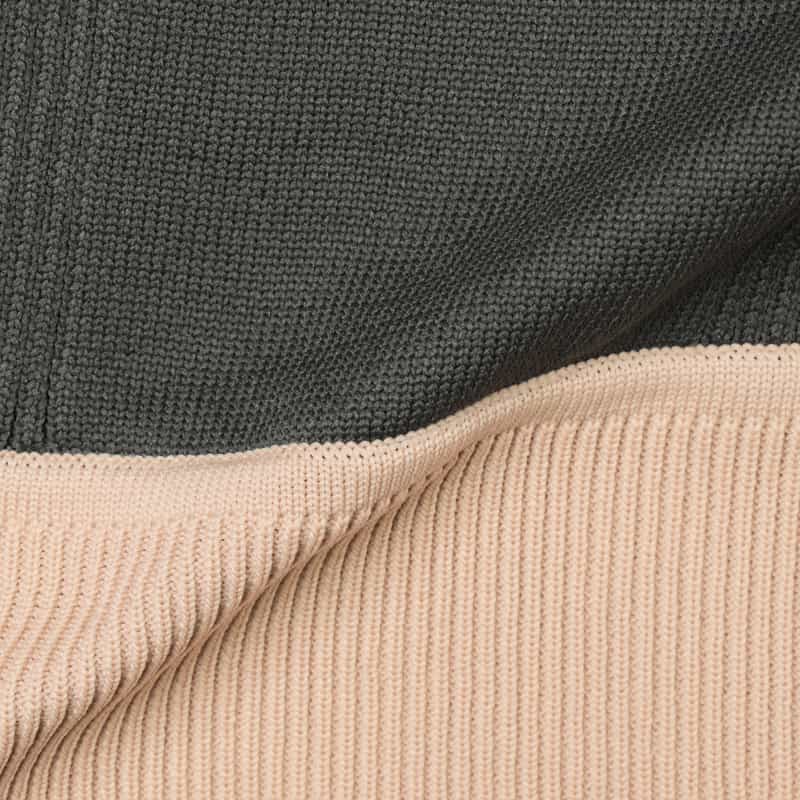 BARNEYS NEW YORK ウォッシャブル バイカラー ニットドレス LIGHT GRAY