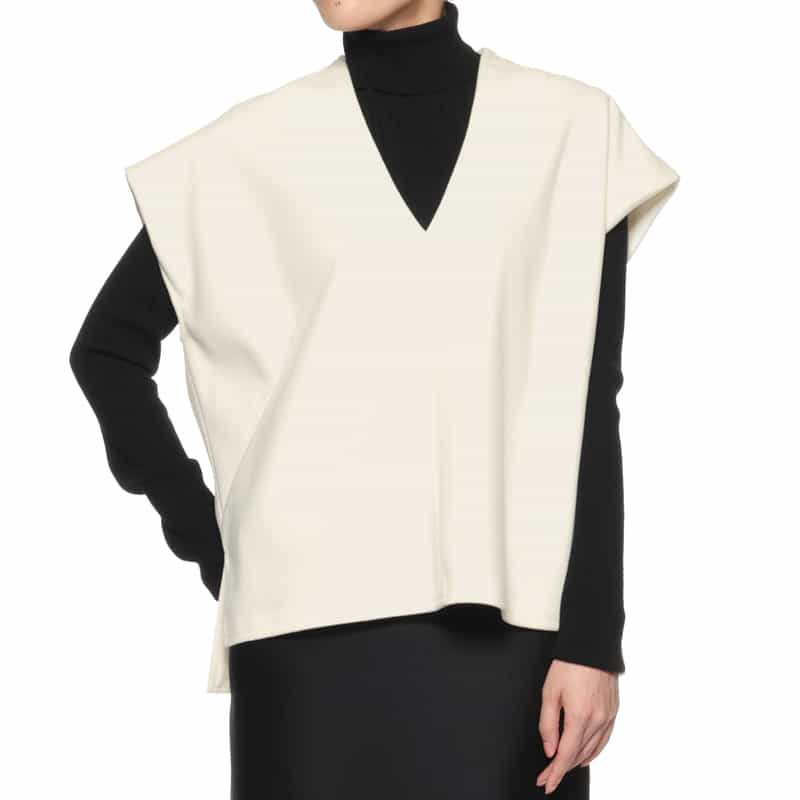 セットアップ ジャージー素材Vネックノースリーブプルオーバー