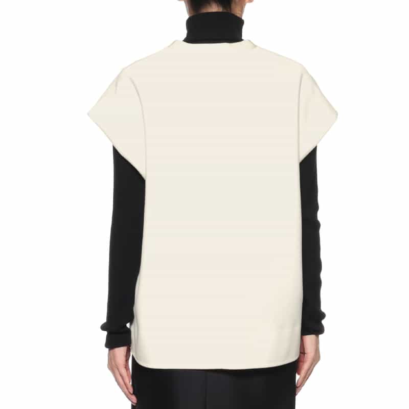 BARNEYS NEW YORK セットアップ ジャージー素材Vネックノースリーブプルオーバー WHITE