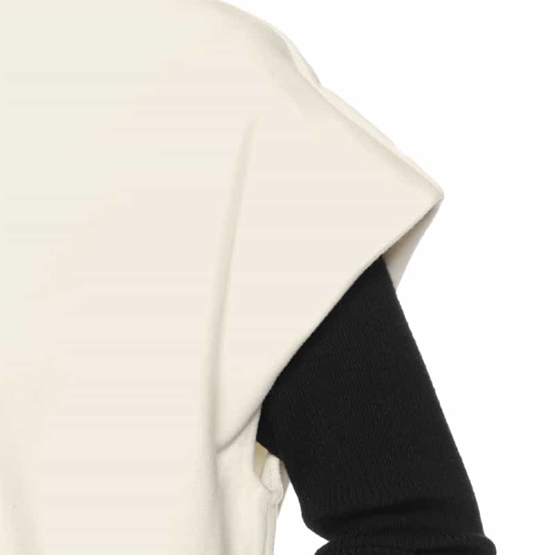 BARNEYS NEW YORK セットアップ ジャージー素材Vネックノースリーブプルオーバー WHITE