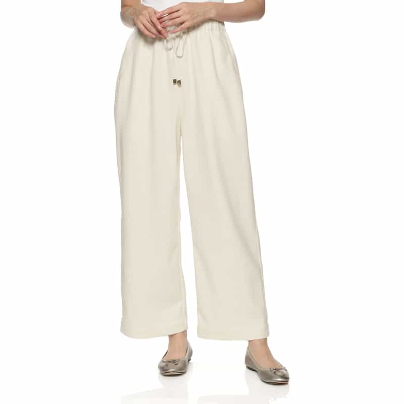 BARNEYS NEW YORK セットアップ ジャージー素材ワイドパンツ WHITE