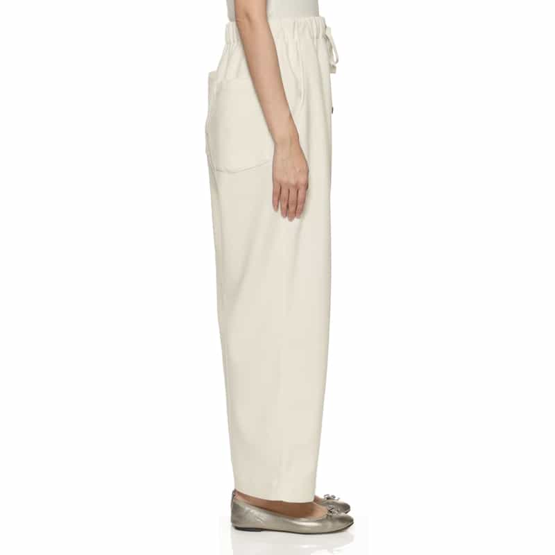 BARNEYS NEW YORK セットアップ ジャージー素材ワイドパンツ WHITE