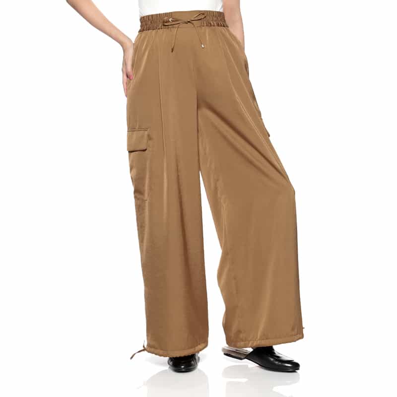 BARNEYS NEW YORK ウォッシャブル ドローストリング カーゴパンツ CAMEL