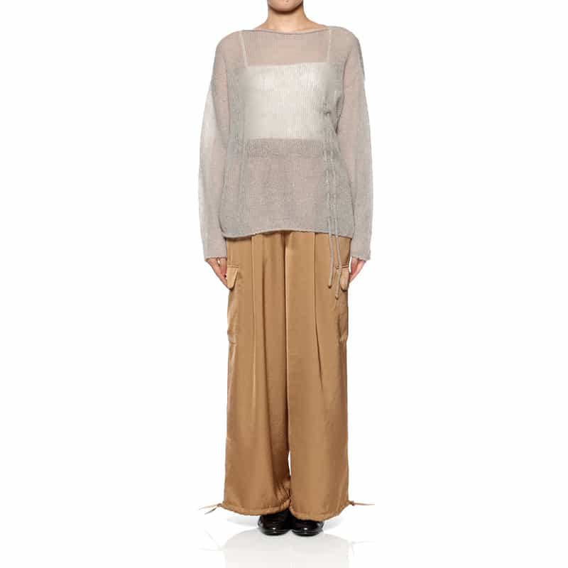 BARNEYS NEW YORK ウォッシャブル ドローストリング カーゴパンツ CAMEL