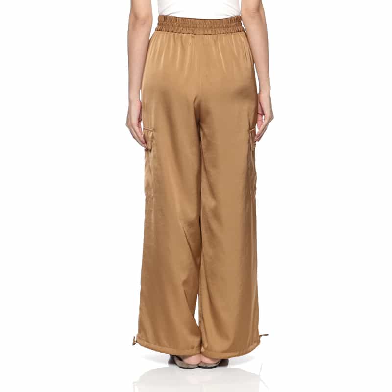 BARNEYS NEW YORK ウォッシャブル ドローストリング カーゴパンツ CAMEL