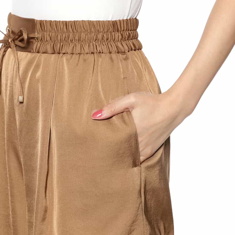 BARNEYS NEW YORK ウォッシャブル ドローストリング カーゴパンツ CAMEL