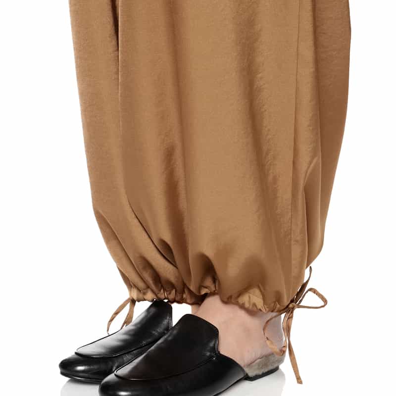 BARNEYS NEW YORK ウォッシャブル ドローストリング カーゴパンツ CAMEL