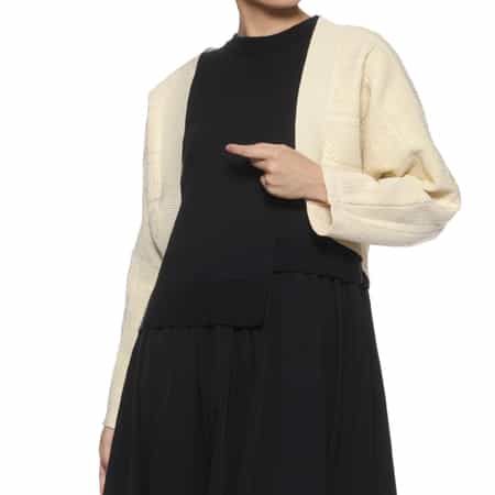 ウォッシャブル ジャカードニットボレロ