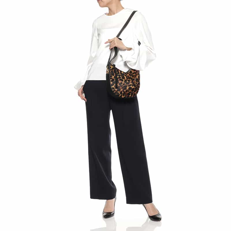 BARNEYS NEW YORK レオパード柄ショルダーバッグ BEIGE