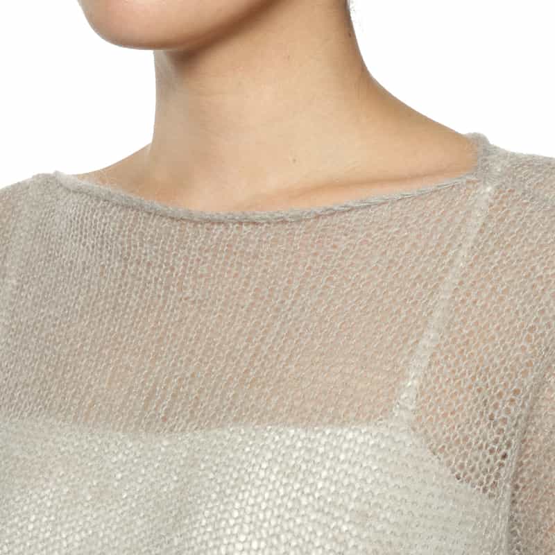 BARNEYS NEW YORK ウォッシャブル シャーリングデザイン シアーニットプルオーバー BEIGE