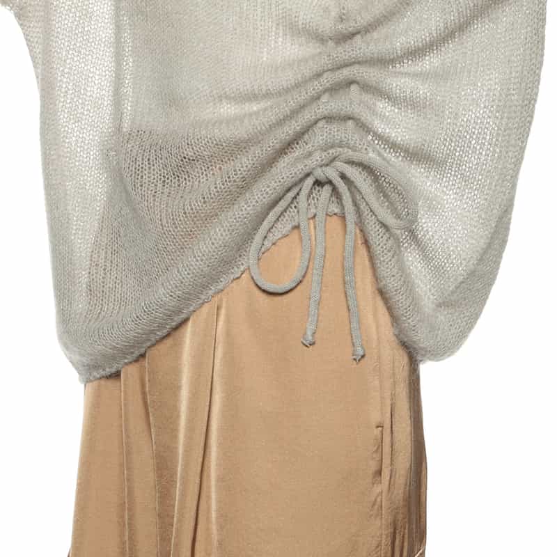 BARNEYS NEW YORK ウォッシャブル シャーリングデザイン シアーニットプルオーバー BEIGE