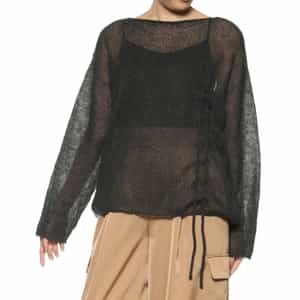 ウォッシャブル シャーリングデザイン シアーニットプルオーバー