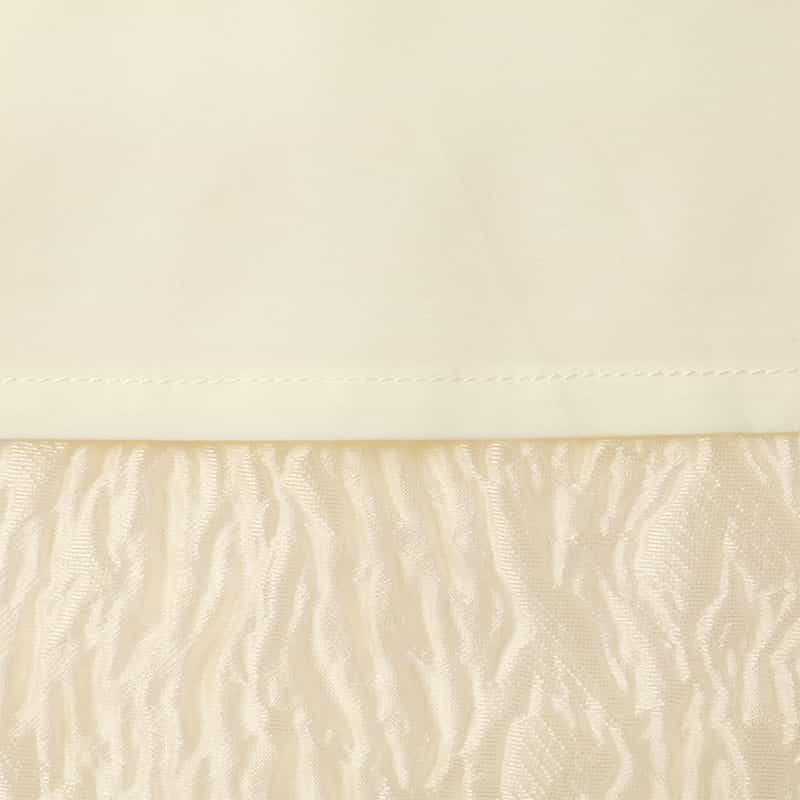 BARNEYS NEW YORK ウォッシャブル ジャカード素材 シャイニータックフレア スカート WHITE