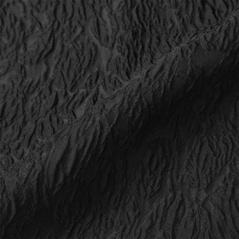 BARNEYS NEW YORK ウォッシャブル ジャカード素材 シャイニータックフレア スカート BLACK