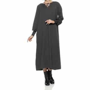 ウォッシャブル バルーンスリーブ ニットドレス