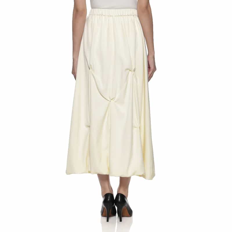 BARNEYS NEW YORK ウォッシャブル ツイストデザイン バルーンスカート WHITE