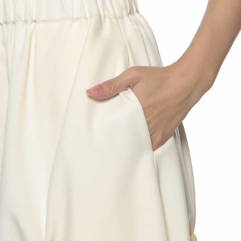 BARNEYS NEW YORK ウォッシャブル ツイストデザイン バルーンスカート WHITE