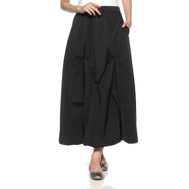 BARNEYS NEW YORK ウォッシャブル ツイストデザイン バルーンスカート BLACK