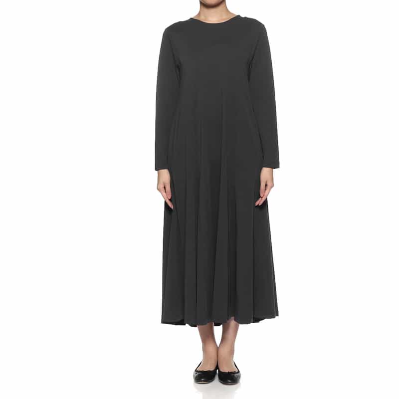 BARNEYS NEW YORK ウォッシャブル フレアドレス GRAY