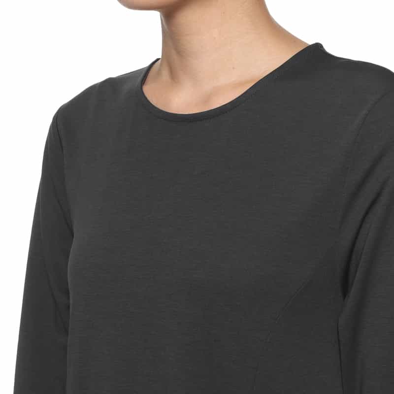 BARNEYS NEW YORK ウォッシャブル フレアドレス GRAY