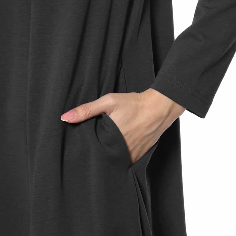 BARNEYS NEW YORK ウォッシャブル フレアドレス GRAY