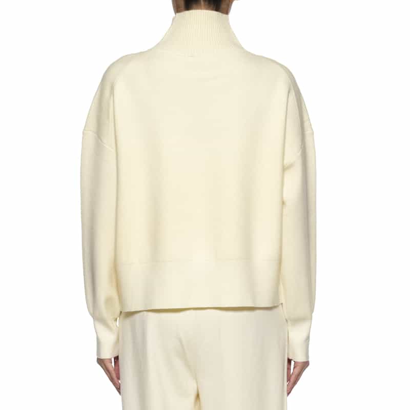 BARNEYS NEW YORK セットアップ ウォッシャブル ハイネックニットプルオーバー IVORY