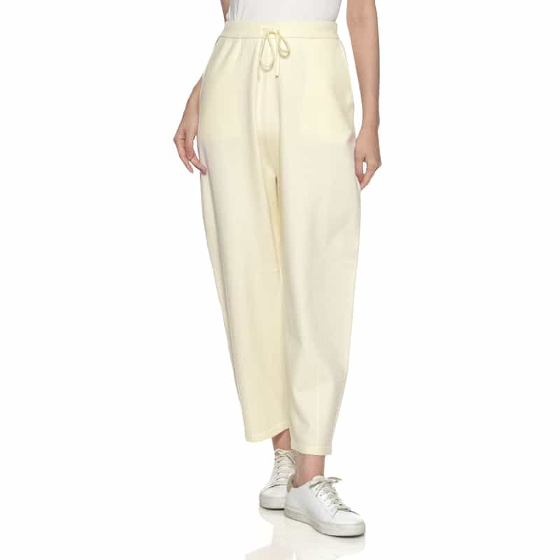 セットアップ ウォッシャブル カーブデザインニットパンツ