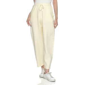 セットアップ ウォッシャブル カーブデザインニットパンツ